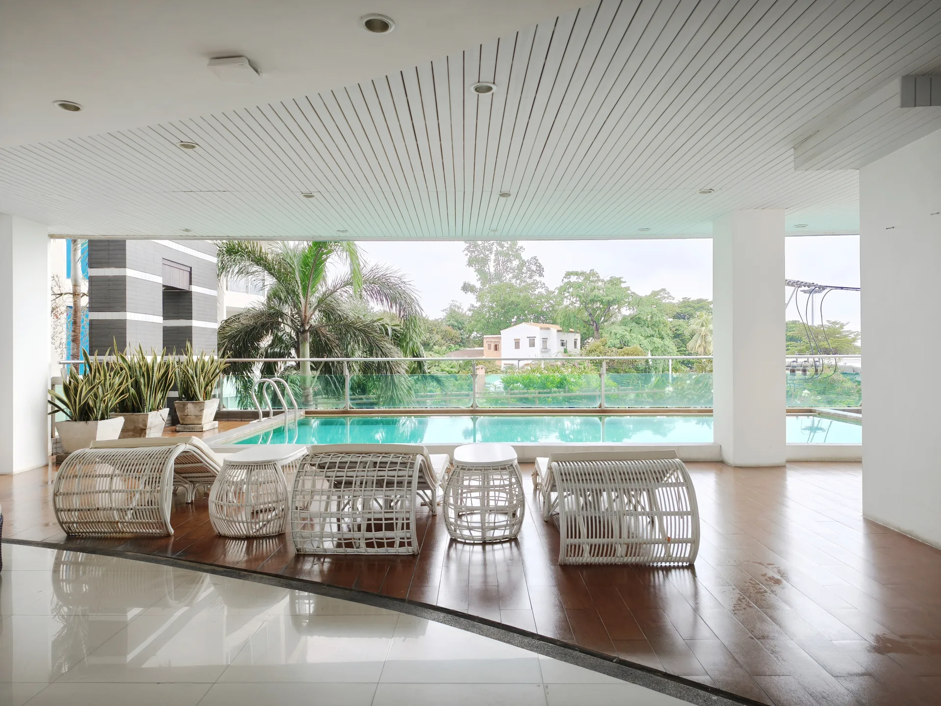 Covered pool deck